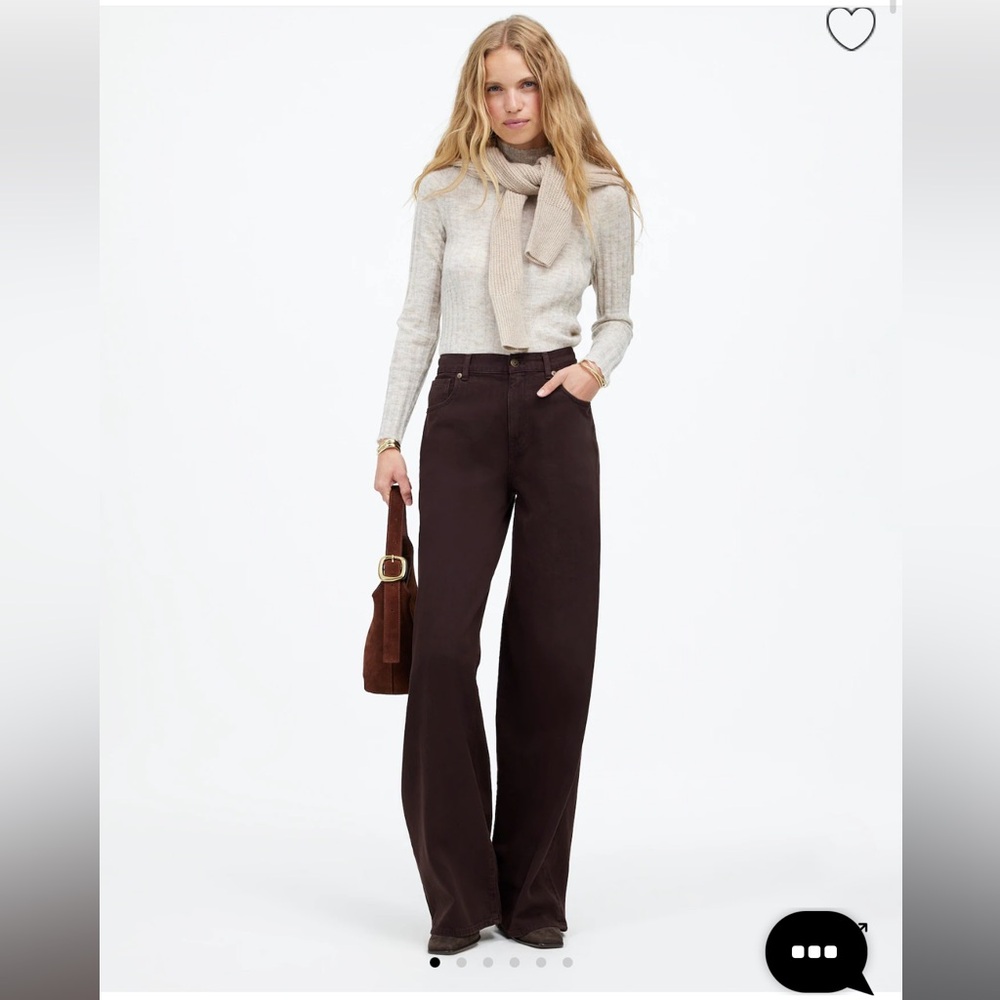 Madewell Superwide Leg Jeans, Size: 26, Color: Dark Carob (Brown)